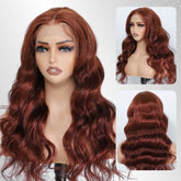 Human Hair 13x4 Front Lace Strawberry Brown Loose Wave Wig